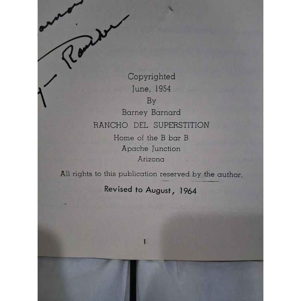 Jacob Walzer Superstition Mountain & Dutchman's Lost Mine Signed Barney Bernard